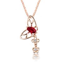 Rubínový náhrdelník s diamanty ve tvaru motýla Papillon