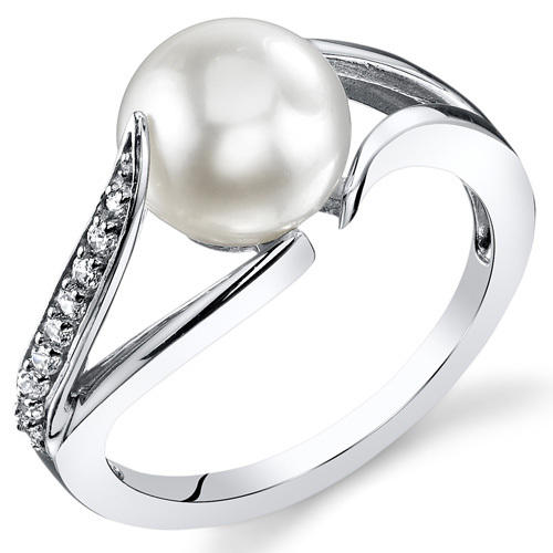 Stříbrný prsten s bílou perlou Mutholi