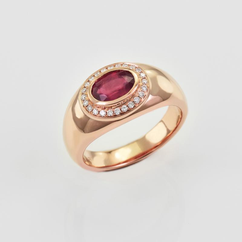 Prsten s oválným rubínem 19607