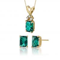 Zlatá smaragdová kolekce šperků s diamanty Breone