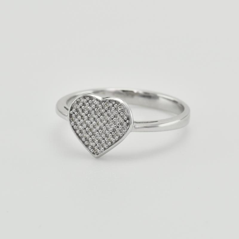 Diamantový prsten ve tvaru srdce 20657
