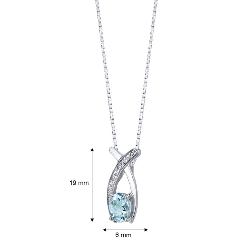Stříbrný náhrdelník s akvamarínem 21727