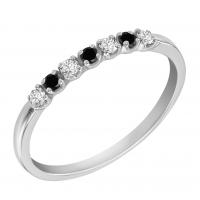 Platinový eternity prsten s černými a bílými diamanty Calyree