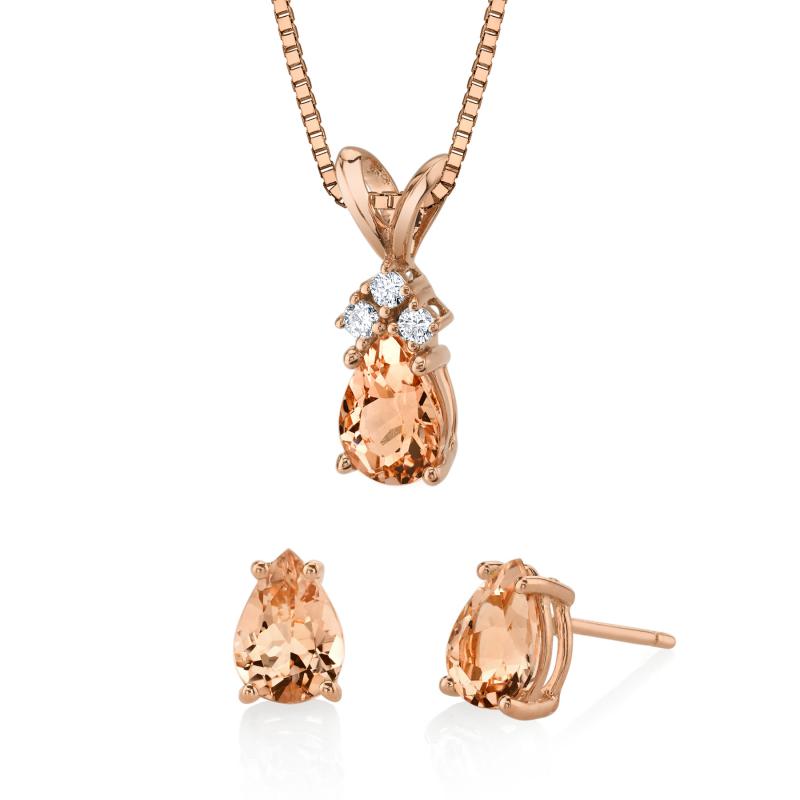 Zlatá kolekce šperků s pear morganity Rainija