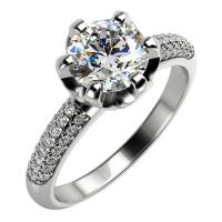 Zásnubní platinový prsten s diamanty Emily
