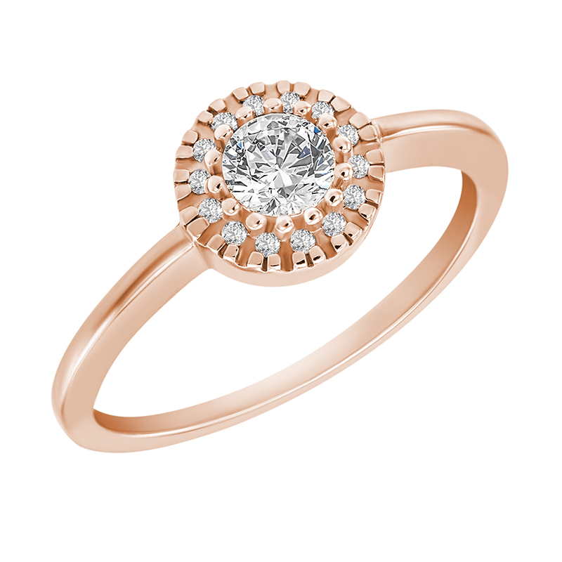 Zásnubní prsten z růžového zlata 24357