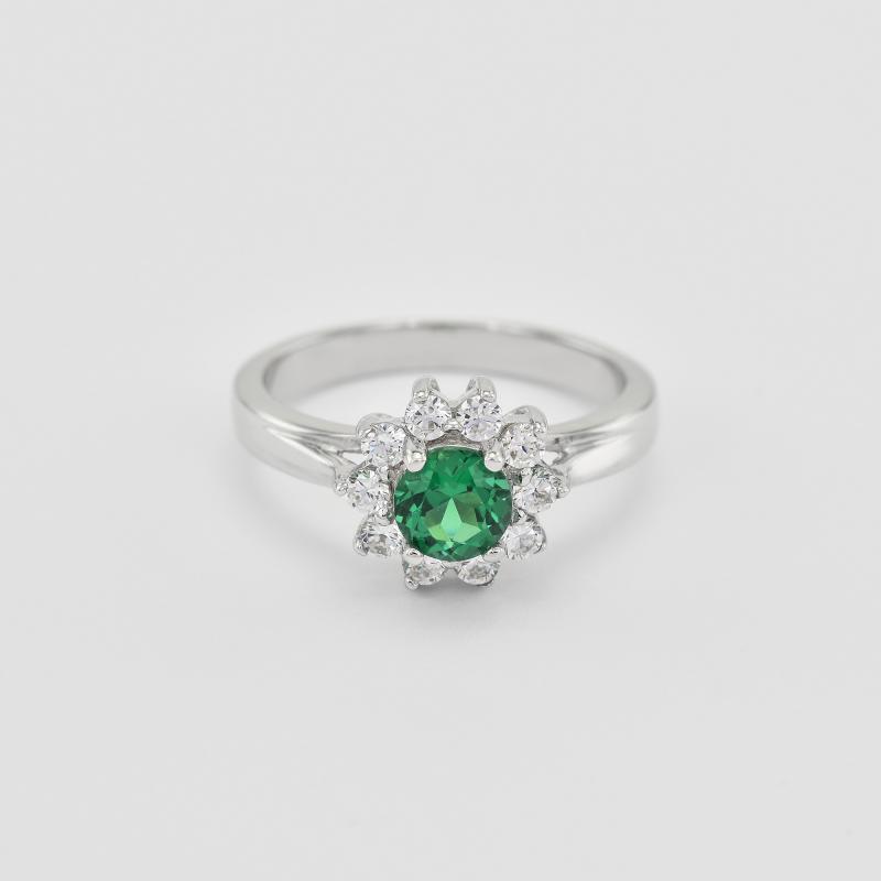 Smaragdový prsten se zirkony
