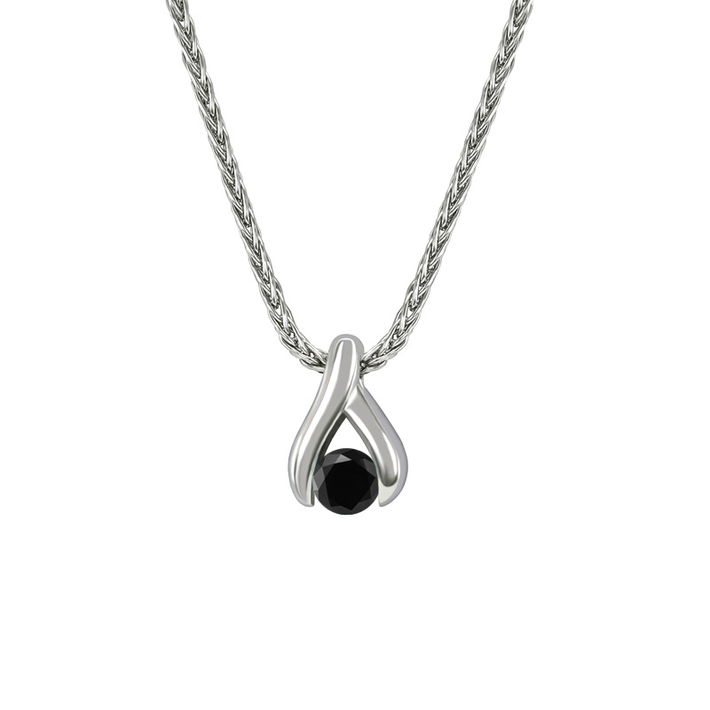 Platinový náhrdelník s černým diamantem
