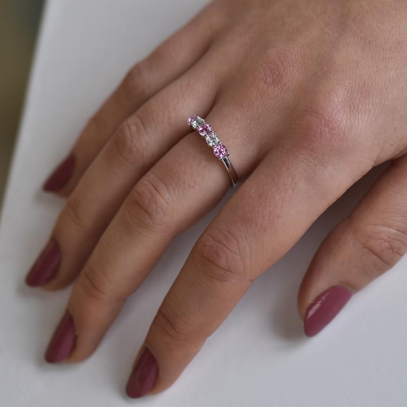 Prsten s růžovými safíry 31407