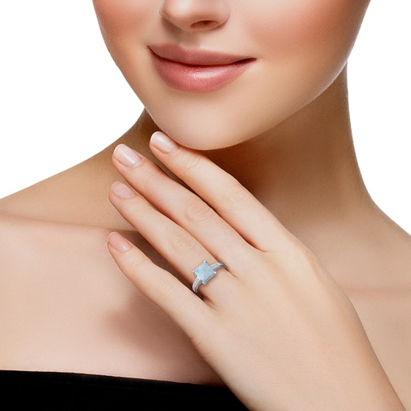 Zlatý opálový prsten s diamanty 32657
