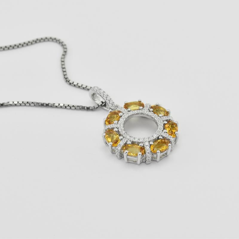 Stříbrný náhrdelník s citríny 32957