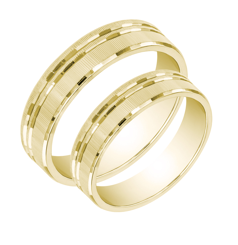 Snubní zlaté prsteny s atypickým povrchem 33697