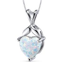 Stříbrný náhrdelník s opálovým srdcem Akie