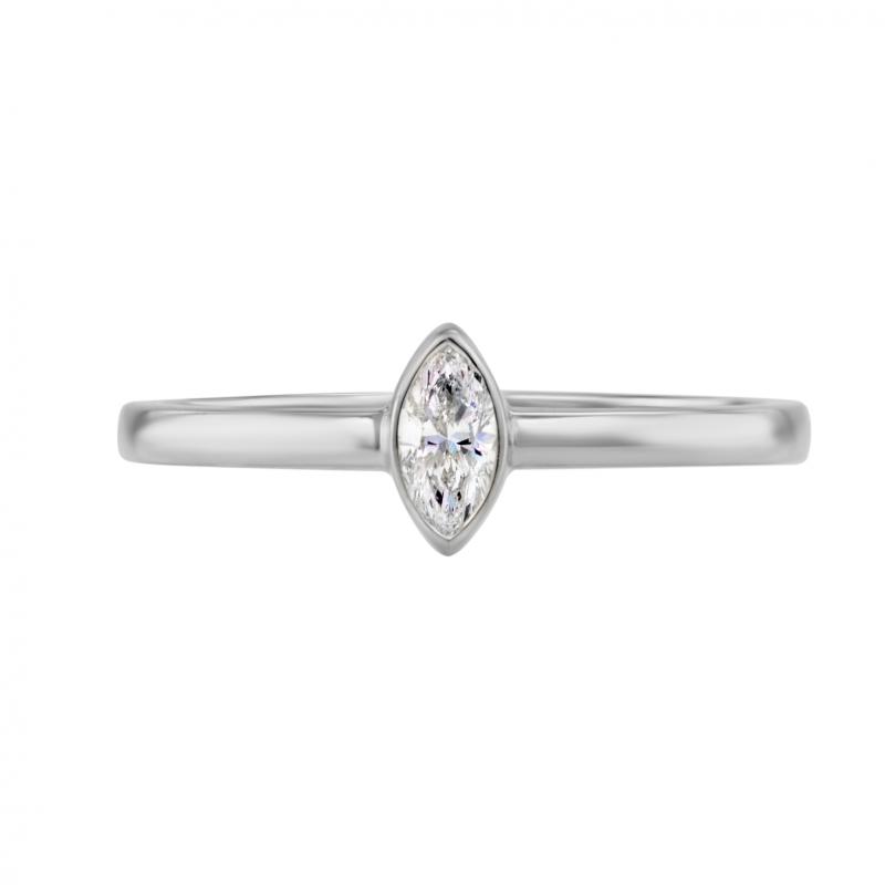 Zlatý prsten s marquise IGI certifikovaným diamantem 35967
