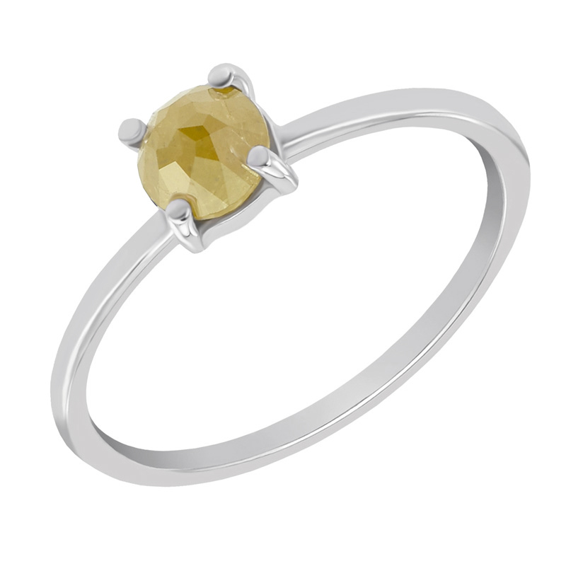 Zlatý zásnubní prsten se žlutým diamantem Xemy