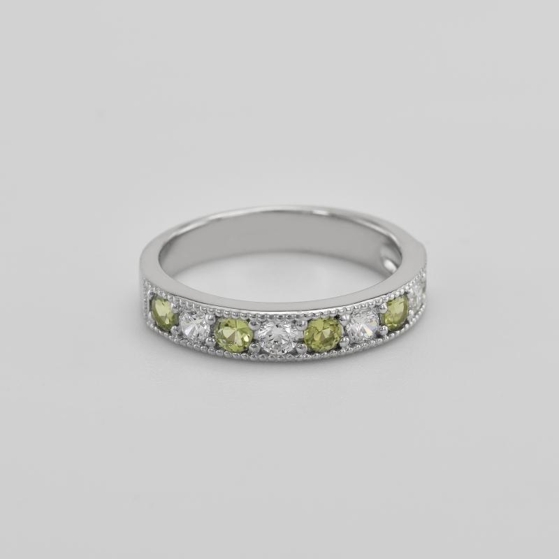 Stříbrný eternity prsten s olivíny 37637