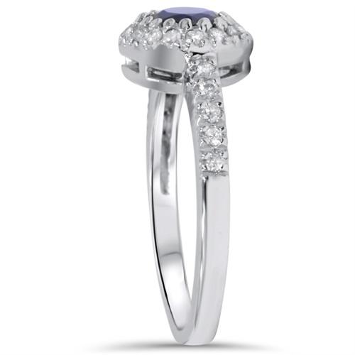 Diamantový prsten zásnubní se safírem 3927