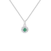 Smaragdový halo náhrdelník s diamanty Florrie