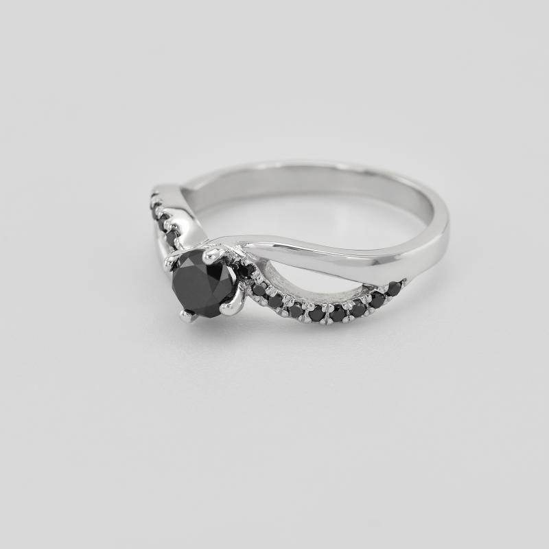 Prsten s černými diamanty 41677