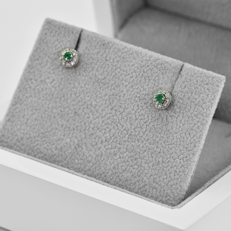 Smaragdové náušnice s diamanty Zowie 41817