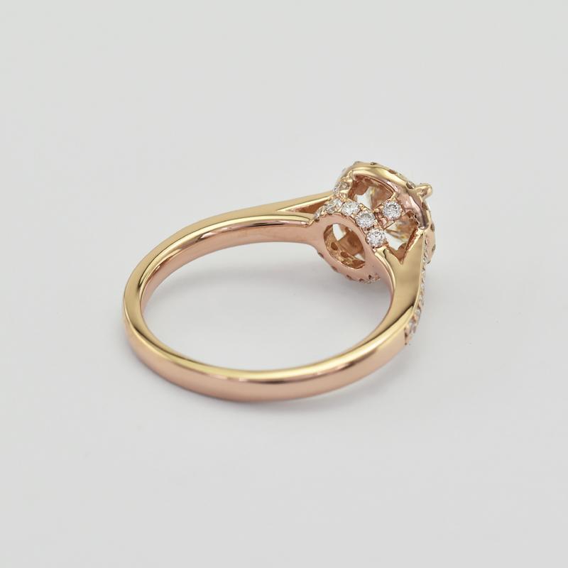 Zásnubní prsten z růžového zlata s diamanty 42997