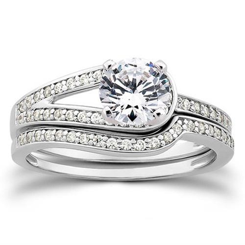 Diamantový set zásnubního a snubního prstenu Eviana 