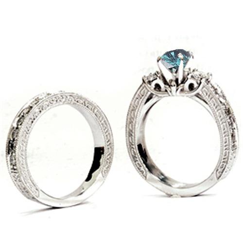 Zlatý prsten s modrým diamantem 4357