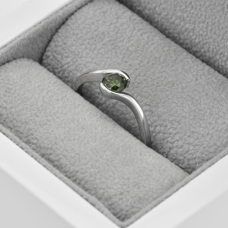 Zásnubní prsten se zeleným diamantem Saffar 45237