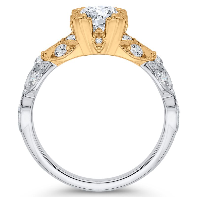 Zlatý zásnubní vintage prsten s diamanty