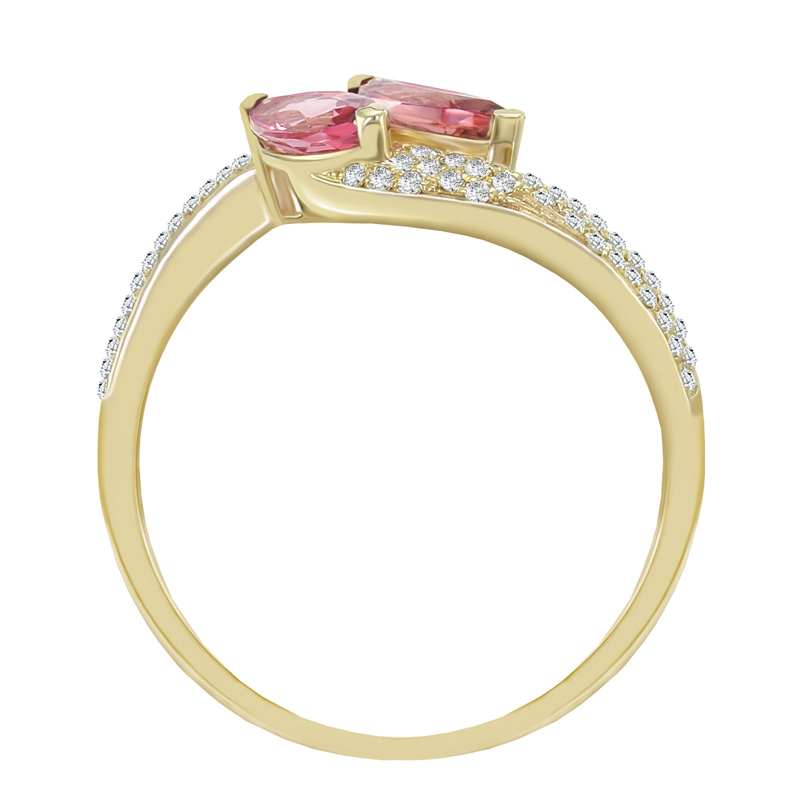 Turmalínový prsten s diamanty