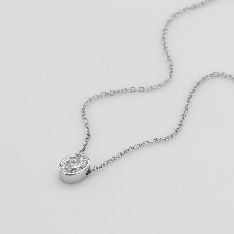 Zlatý náhrdelník s certifikovaným oval diamantem 50657