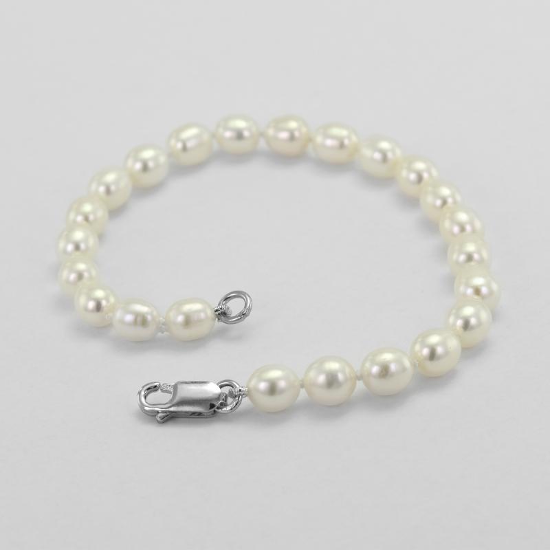 Stříbrný náramek s perlami 50807