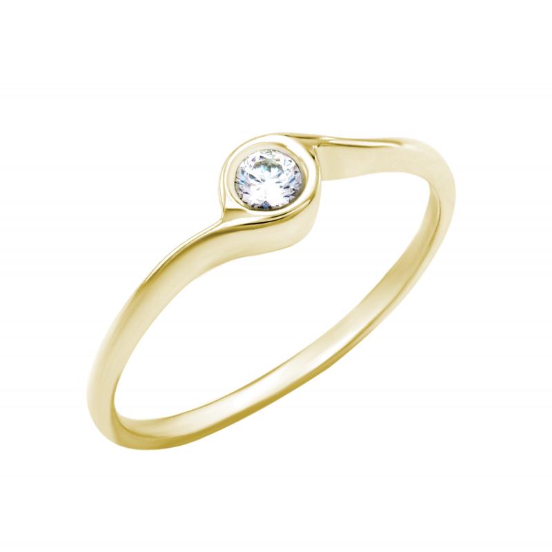 Zlatý zásnubní prsten s diamantem Etaly