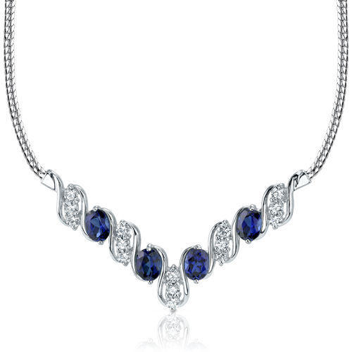 Elegantní stříbrný náhrdelník se safírem Emese