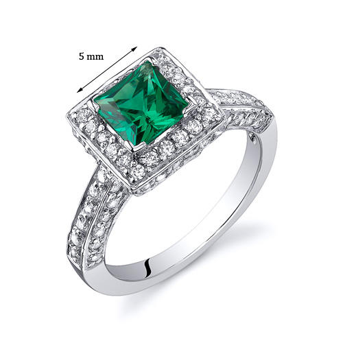 Smaragdový stříbrný prsten Hilo
