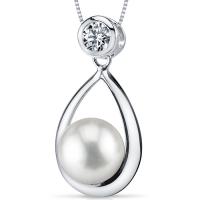 Stříbrný perlový náhrdelník se zirkonem Jeylis