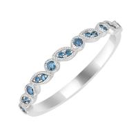 Modré diamanty ve zlatém eternity prstenu Sango