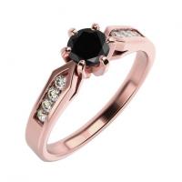 Zásnubní prsten s černým diamantem Mita