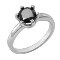 Mystický zásnubní prsten s 1ct černým diamantem Mukti