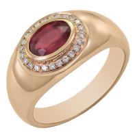 Zlatý prsten s rubínem a diamanty Leili