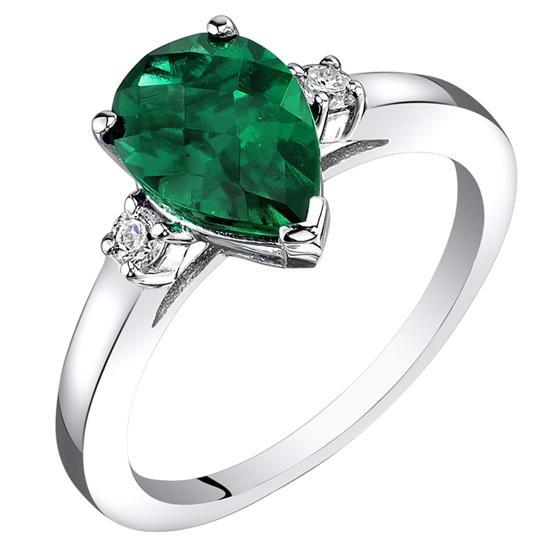 Zlatý prsten s pear smaragdem a diamanty Ralphie