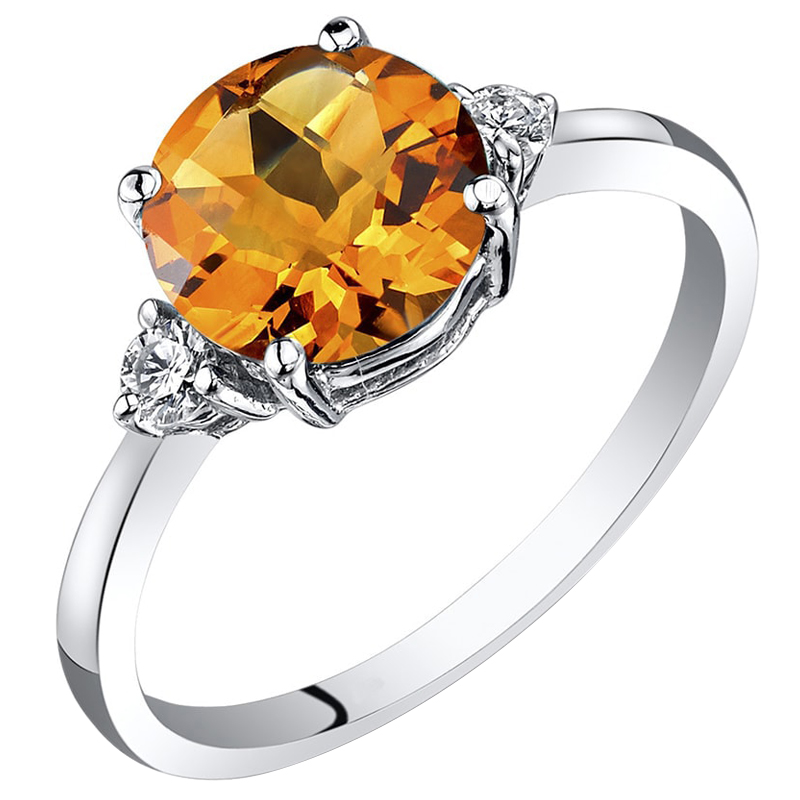 Zlatý prsten s citrínem a diamanty Jacobe