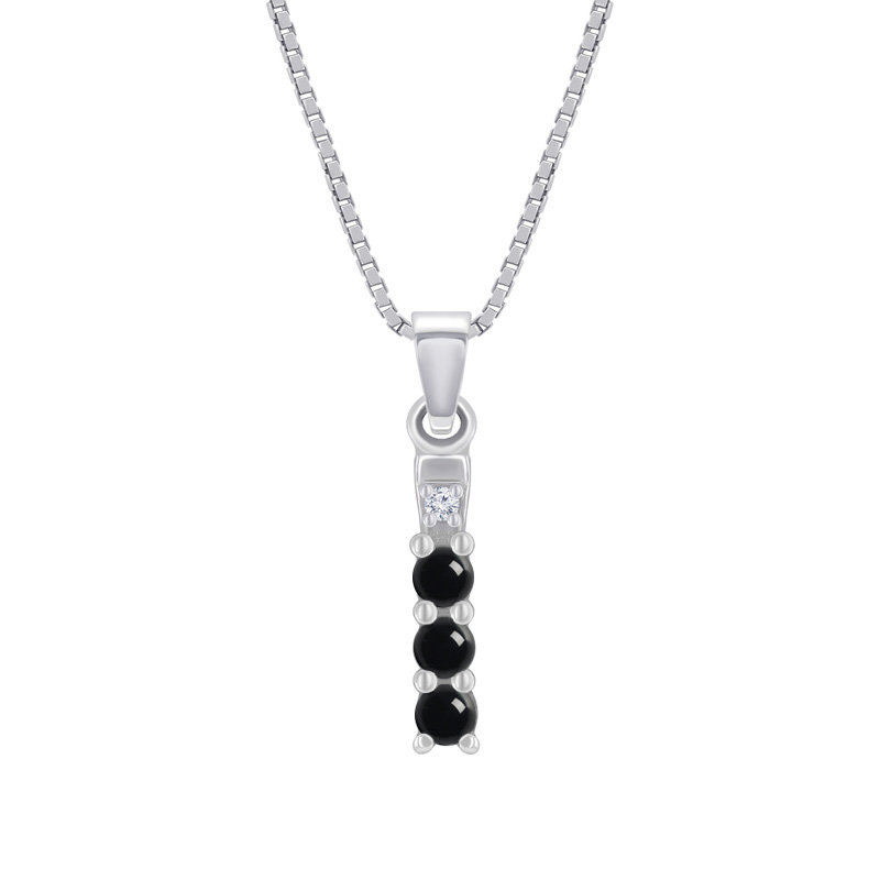 Jemný stříbrný náhrdelník s černými onyxy Anaya