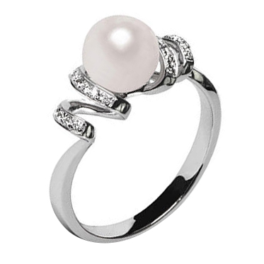 Diamantový prsten s perlou 60207