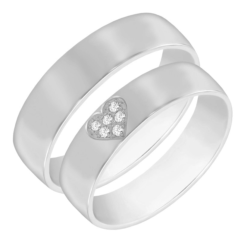 Snubní prsteny s diamantovým srdcem 60807