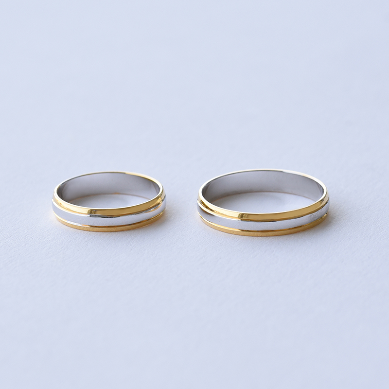 Komfortní snubní prsteny z kombinovaného zlata 61487