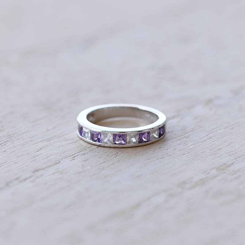 Stříbrný eternity prsten 62117