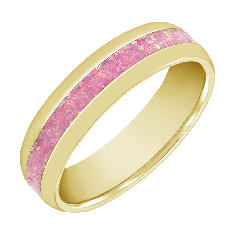 Dámský prsten s růžovou opálovou výplní