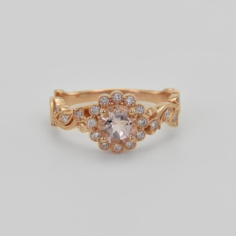 Morganitový prsten z růžového zlata 6377