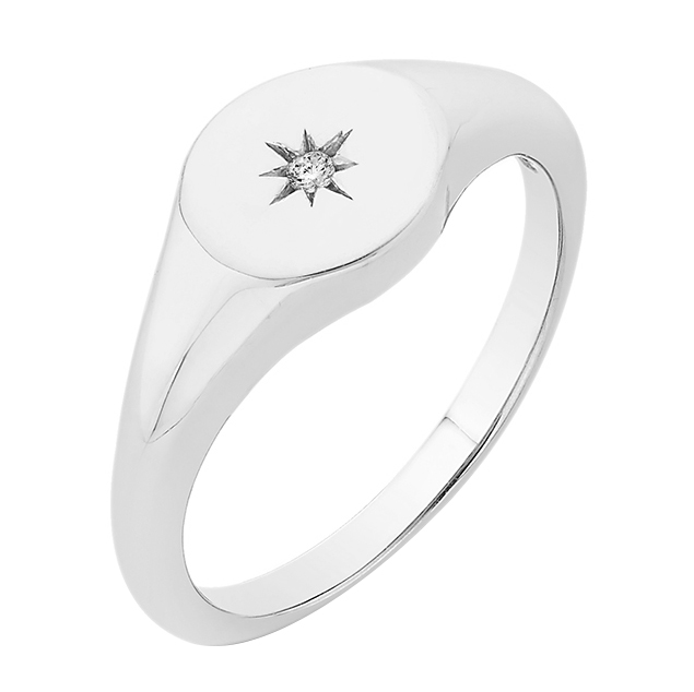 Pečetní prsten s hvězdou diamantem 63877